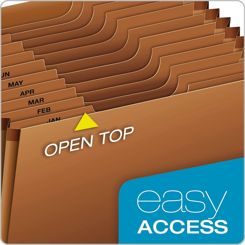 [Australia - AusPower] - Globe-Weis PFXR217MHD /Pendaflex Heavy-Duty Expanding File, Open Top, 12 Pockets, Monthly Index, Letter Size, Brown (R217MHD) 