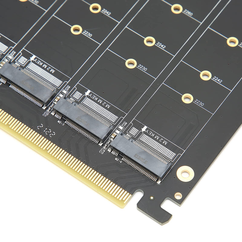 [Australia - AusPower] - M.2 NVME SSD to PCIe 4.0 Adapter Card, 4 Port M.2 NVMe to PCIE x16 Expansion Card for M Key NVMe SSD, 4 x 32Gbps Full‑Speed(ph44) ph44 