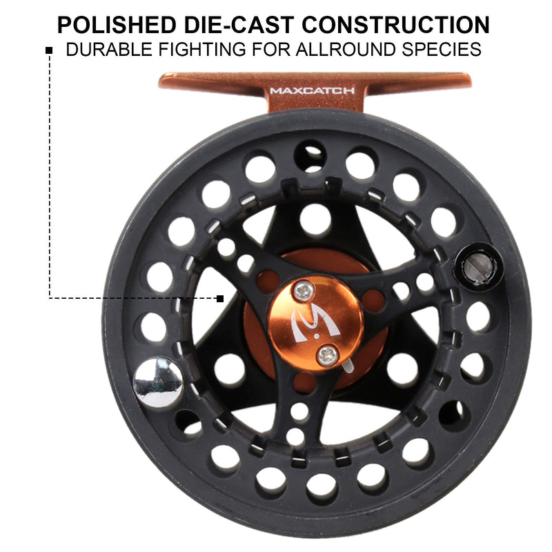 [Australia - AusPower] - M MAXIMUMCATCH Maxcatch ECO Large Arbor Fly Fishing Reel (3/4wt 5/6wt 7/8wt) and Pre-Loaded Fly Reel with Line Combo Black Fly Reel (Without Line) 2/3 weight 