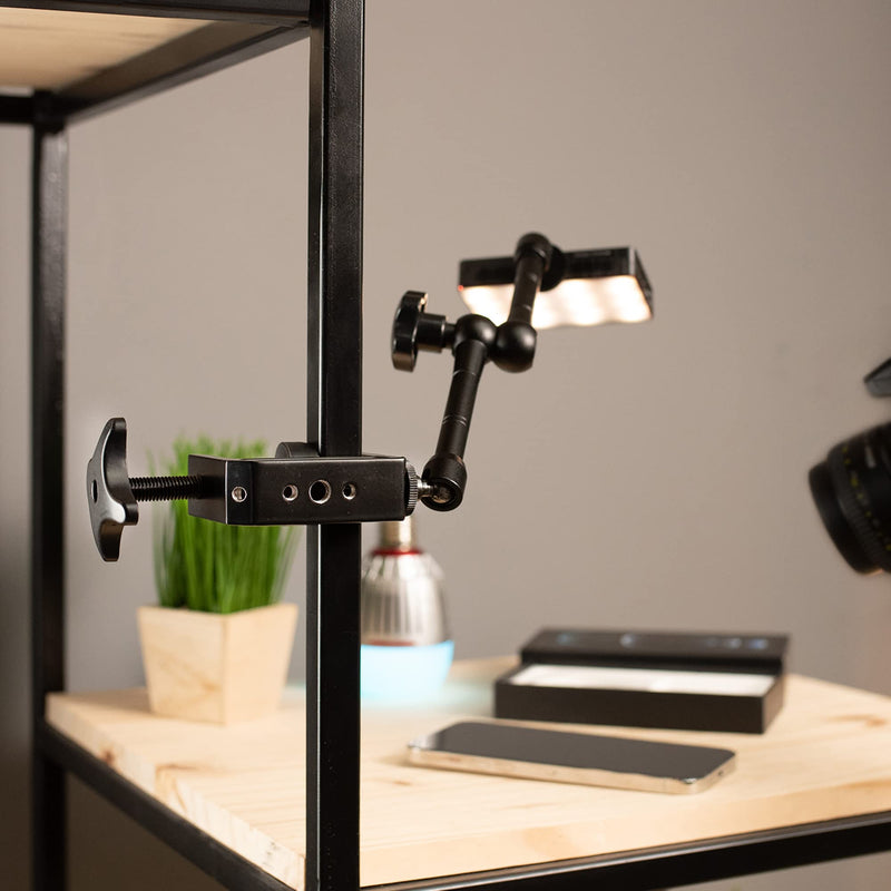 [Australia - AusPower] - VIVO Aluminum C-Clamp with 1/4 inch-20 and 3/8 inch-16 Female Socket for Tables, Desk Mount, 1.8 inch Maximum Desktop Thickness, 2 Clamps, MOUNT-CP02 