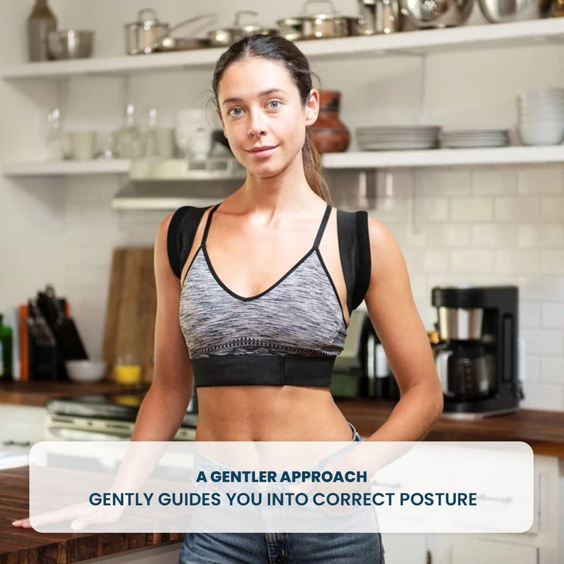 [Australia - AusPower] - Posture Corrector - Fully Adjustable Breathable Clavicle Chest Back Support Brace for Improves Posture & Provide Lumbar Support Back Pain Relief - Perfect for Men & Women - Large Large (Pack of 1) 