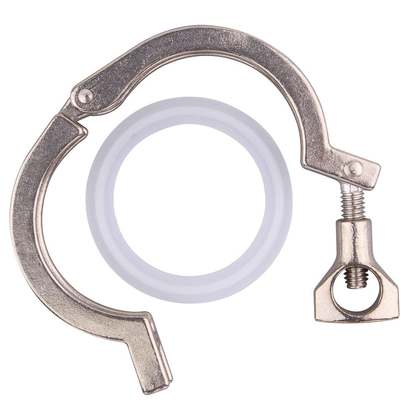 [Australia - AusPower] - GOVALVE Sanitary Stainless Steel Tri-Clamp - Heavy Duty Sanitary Clamp with Wing Nut for Ferrule TC (64mm) with Silicone Gaskets Pack of 2 2" Tri Clamp (2 pack) 