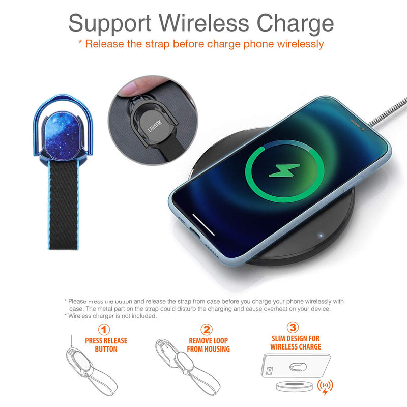 [Australia - AusPower] - Loop Phone Holder Strap for Finger Grip with Inbuilt Car Magnet Mount and Ring Kickstand Phone Finger Holder Gripper for Back of Phone Case Support Wireless Charging & Magnetic Car Mount, Galaxy Color 11 