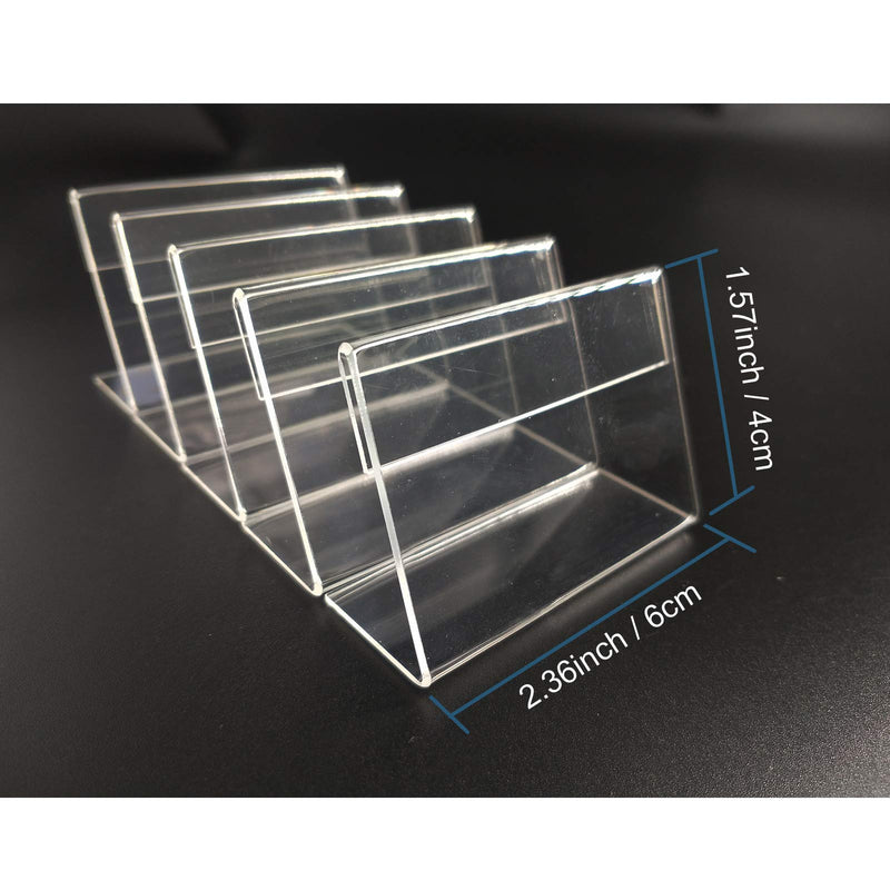 [Australia - AusPower] - 50PCS Mini Sign Display Holder,2.36x1.57 inches,L Shape Clear Acrylic Price Card Tag Label Stand（6x4cm) 