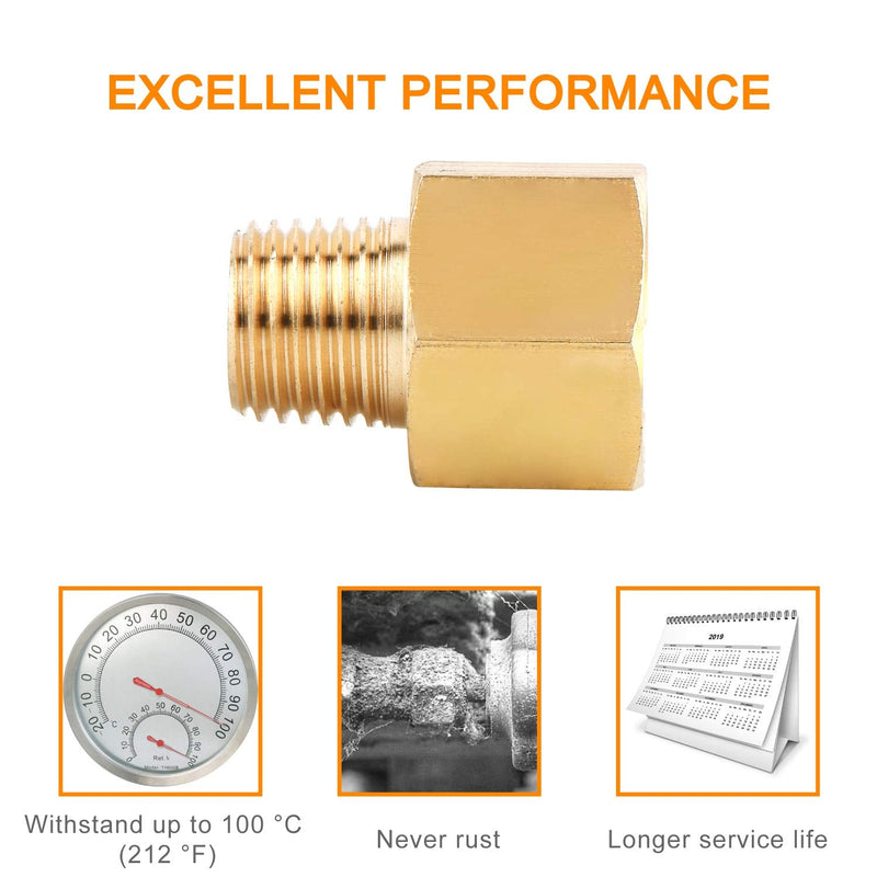 [Australia - AusPower] - SUNGATOR Brass Pipe Fitting, Reducer Adapter, 1/4-Inch Male Pipe x 3/8-Inch Female Pipe (2-Pack) 1/4"Male x 3/8"Female 