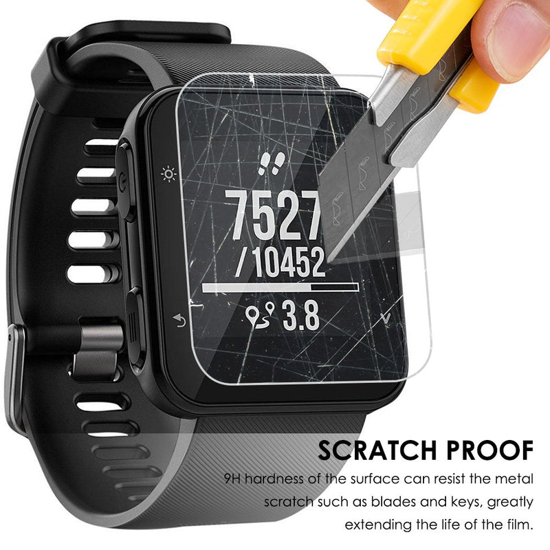 [Australia - AusPower] - Screen Protector Compatible Garmin Forerunner 35, AFUNTA 3 Pack Tempered Glass Film Anti-Scratch High Definition Full Coverage Cover for Smartwatch 
