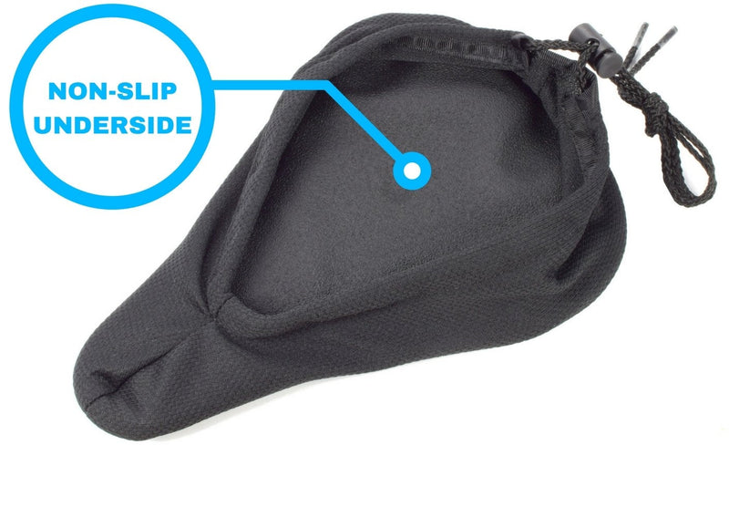 [Australia - AusPower] - Domain Cycling Premium Child Bike Gel Seat Cushion Cover 9"x6" Most Comfortable Small Bicycle Saddle Pad Kids v2 Black 