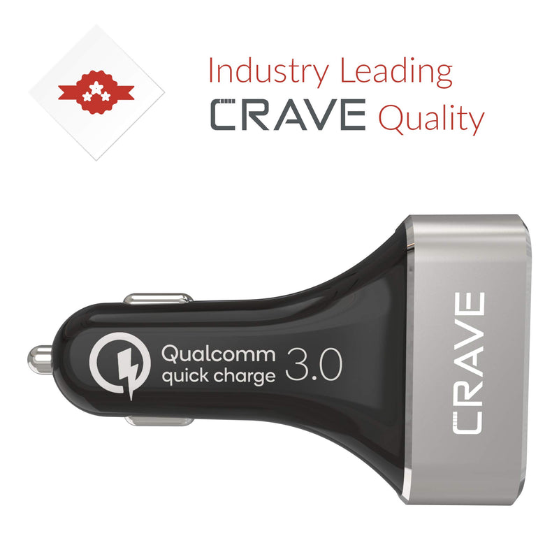 [Australia - AusPower] - Crave CarHub 54W 4 Port USB Car Charger, Qualcomm Quick Charge 3.0 - Black 