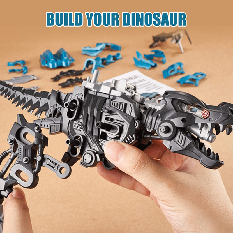 [Australia - AusPower] - Mechanical Dinosaur Toy, Electronic Automatic Walking Robot Kit STEM Projects for Kids Ages 8-12 (T-Rex) Blue 