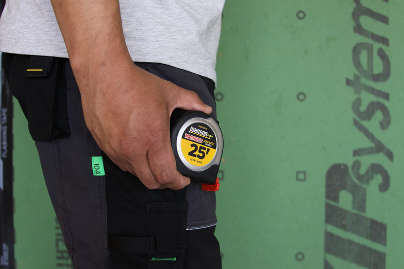 [Australia - AusPower] - Johnson Level & Tool 1806-0025 Job Site Magnetic Power Tape, 25', Black/Silver, 1 Tape 