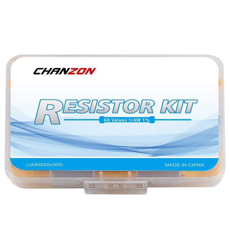 [Australia - AusPower] - Chanzon 60 Values 1/4w (0.25 watt) Metal Film Fixed Resistor Kit 300pcs 1R-4.7MR Ω ohm ±1% Tolerance 0.01 MF Through Hole Resistors Assortment Current Limiting Rohs Certificated 