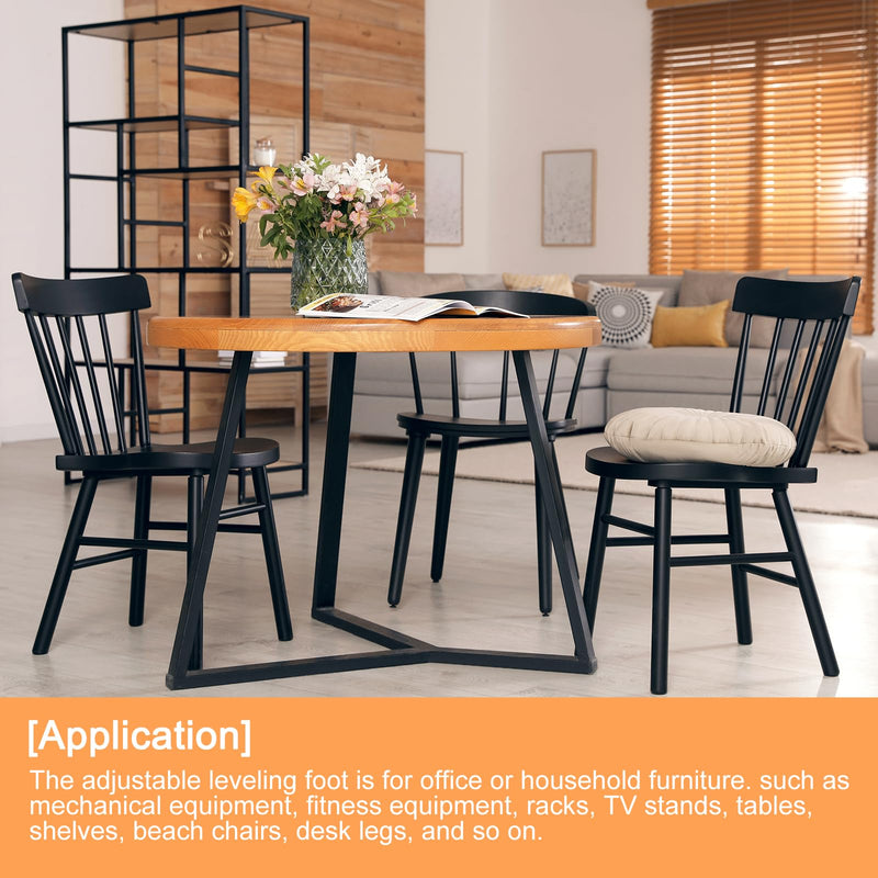 [Australia - AusPower] - uxcell 8Pcs Inserts for Round Tubes with Leveling Feet, for 35mm/1.38" OD Round Tube, M8 Thread Black Plastic Furniture Chair Leg Plug Blanking End Caps Insert Plugs 8 