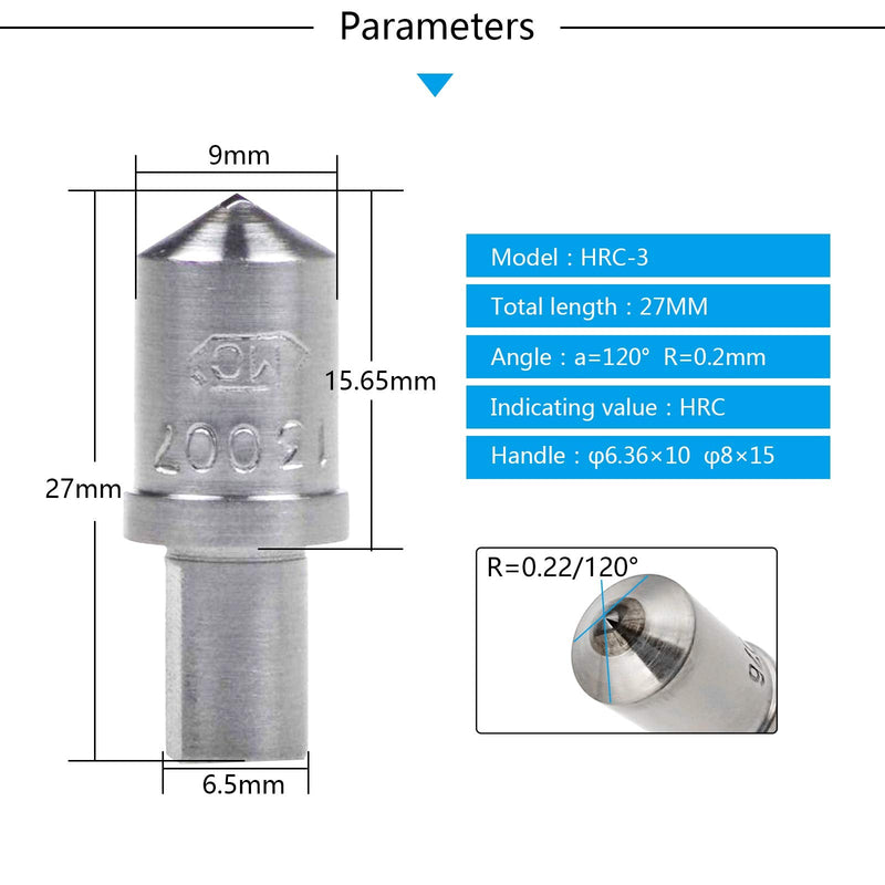 [Australia - AusPower] - Diamond Indenter HRC-3 for Hardness Tester Diamond Indenter 120 Degree for Rockwell Hardness Tester 