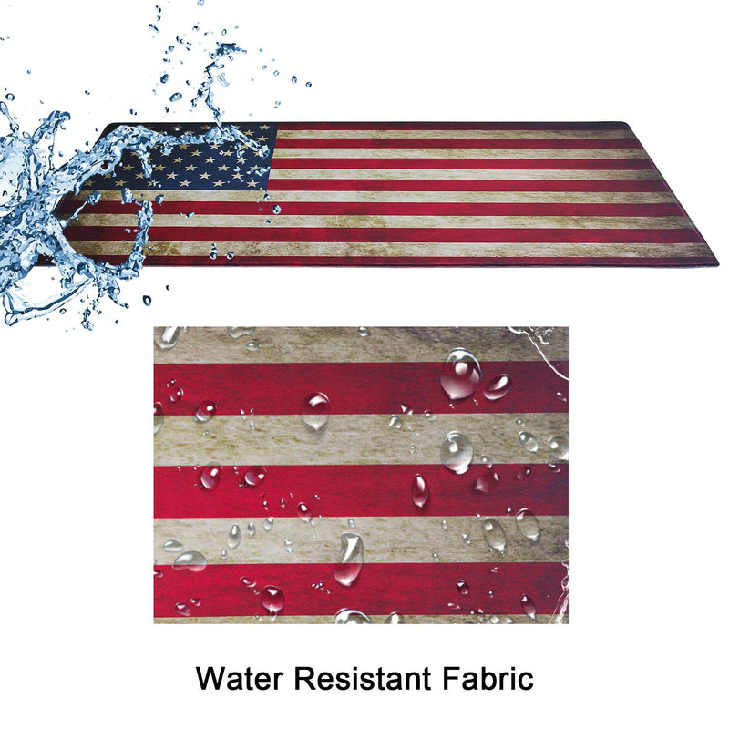[Australia - AusPower] - Meffort Inc Extra Large Extended Gaming Desk Mat Non-Slip Rubber Pads Stitched Edges XXL Mouse Pad 35.4 x 15.7 inch - USA Flag 