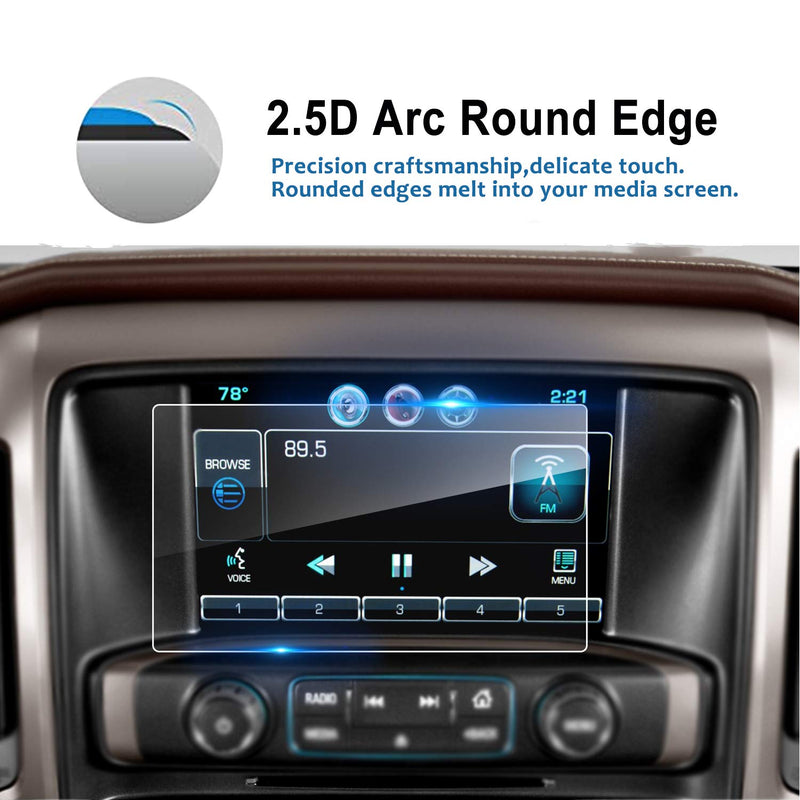 [Australia - AusPower] - LFOTPP 2PCS Fit for 2014-2020 2021 Silverado 1500 2500HD 3500HD LTZ MyLink 8 Inch Car Navigation Screen Protector, 9H Tempered Glass Infotainment Center Touch Display Guard 2PCS 8-Inch Glass Protector 