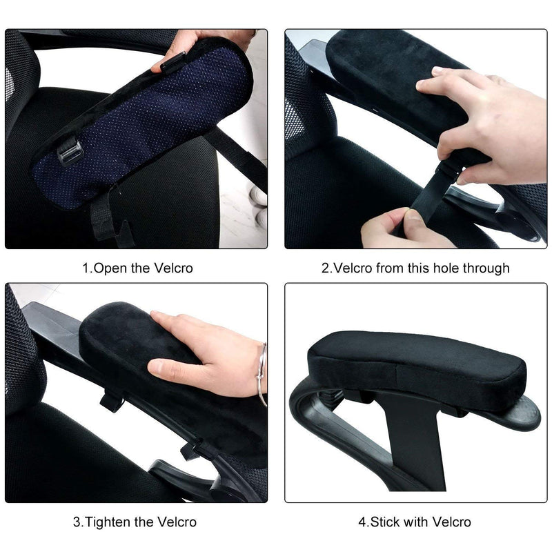 [Australia - AusPower] - TraderPlus 2 Pcs Memory Foam Chair Armrest Pads Cushion Cover Elbow Pillow for Forearm Pressure Relief 