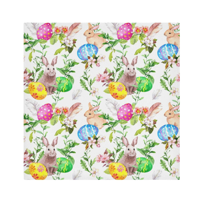 [Australia - AusPower] - senya Easter Cloth Napkins Set of 6, Easter Bunny Eggs in Grass Flowers Square Premium Polyester Table Linen Napkin for Dinner Parties Pattern 8 