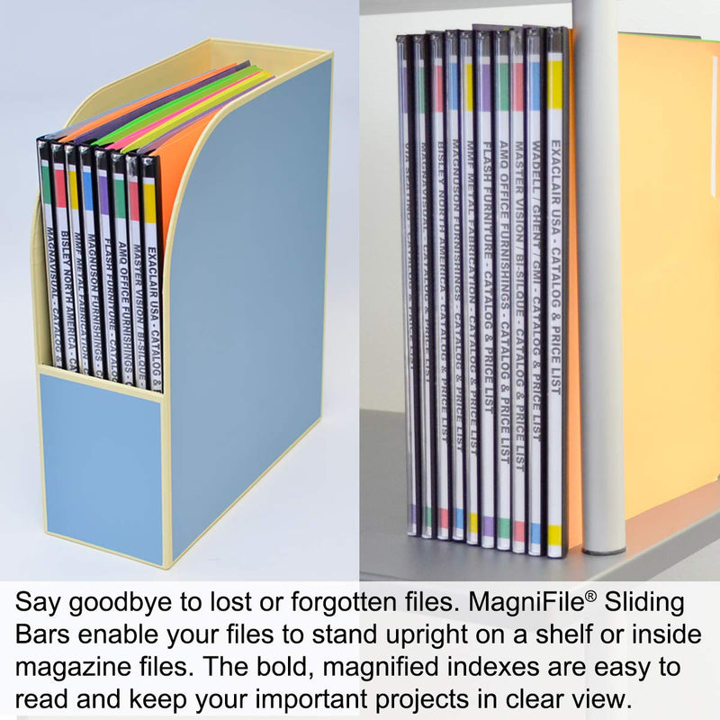 [Australia - AusPower] - Ultimate Office MagniFile Sliding Bars Bind and Index Any Standard File Folder or Loose Pages Up to 65 Sheets. Secure Your Documents and Find Files Fast! (Set of 10, Black) Set of 10 