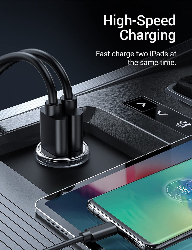 [Australia - AusPower] - Car Charger, AINOPE Smallest 4.8A All Metal Car Charger Adapter Fast Charge USB Car Charger Flush Fit Compatible with iPhone 13/12/11 pro/XR/x/7/6s, iPad Air 2/Mini 3, Samsung Note 9/S10/S9/S8-Silver Silver 