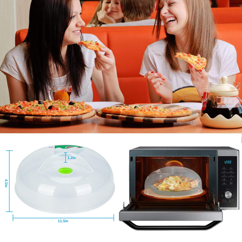 [Australia - AusPower] - Microwave Splatter Cover, Microwave Cover for Food, Large Microwave Plate Cover Guard Lid with Steam Vents Keeps Microwave Oven Clean, 11.5 Inch BPA Free & Dishwasher Safe-2 Pack 11.5*11.5x4.5 inches Green 