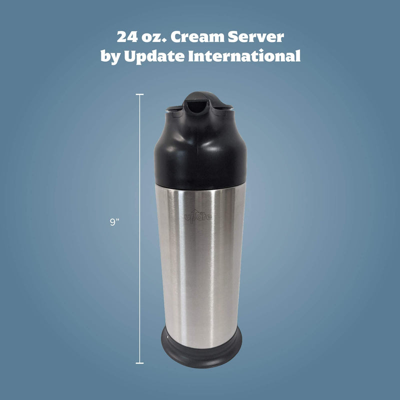 [Australia - AusPower] - Update International (SV-70) 24 Oz Black and Stainless Cream Server,Clear 