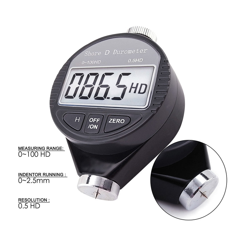 [Australia - AusPower] - Portable 0-100HD Shore D Hardness Tester Meter Digital Durometer Scale for Rubber, Tire, Plastic, Thermal Plastic, Flooring, Bowling Ball with Large LCD Display 