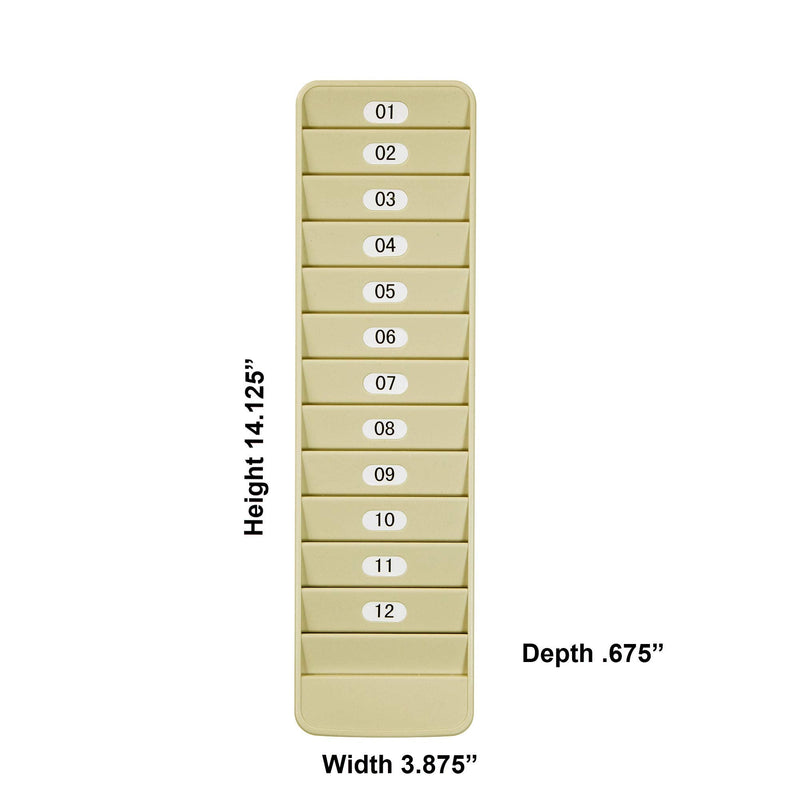 [Australia - AusPower] - Pyramid Time Systems 500-12 Badge Rack, 12 Pockets, Lightweight Durable Plastic, Keeps Swipe Cards, Proximity Badges & Other Identification Cards Organized, Includes self-Adhesive Number Labels 