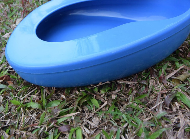 [Australia - AusPower] - YUMSUM Firm Thick Stable PP Bedpan Heavy Duty Smooth Countoured for Bed-Bound Patient (Blue) Blue 