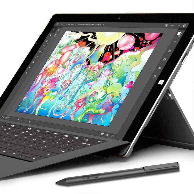 [Australia - AusPower] - VORCSBINE Active Stylus Pen for Microsoft Surface Series Tablet 4096 Level Pressure Sensitivity with Tilt Support-Black 