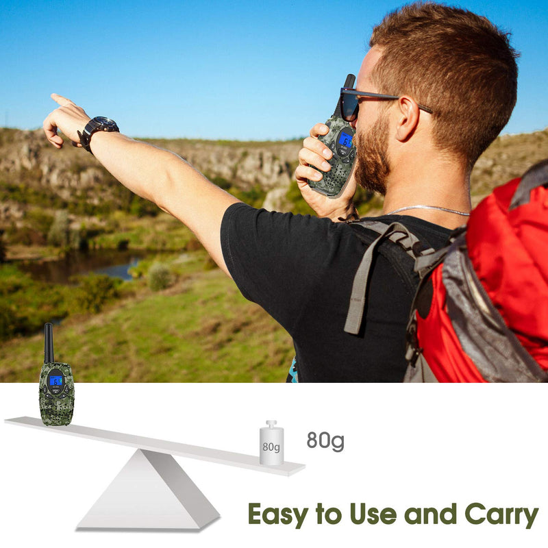 [Australia - AusPower] - Two Way Radios Camping Accessories, Topsung M880 FRS Walkie Talkies for Adults Long Range with Mic LCD Screen/Portable Wakie-Talkie with 22 Channel for Children Hiking Hunting Fishing (Camo 2 in 1) M880 camo 