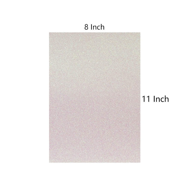 [Australia - AusPower] - YZH Crafts Glitter Cardstock Paper,No-Shed Shimmer Glitter Paper, DIY Party Deco, 8 Inch X 12 Inch, 10 Sheets, A4 Size (White) White 