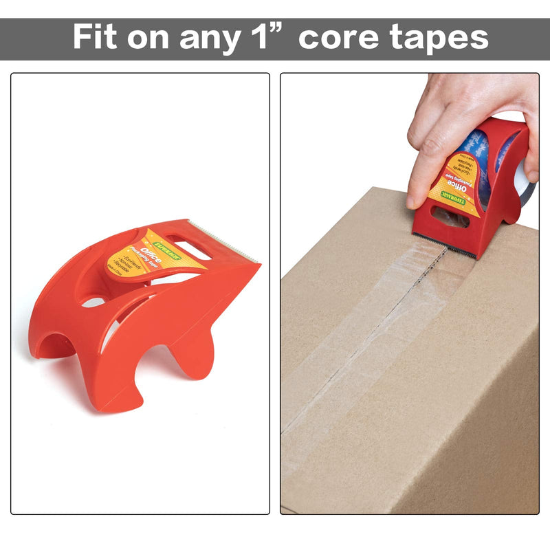 [Australia - AusPower] - TAFOMAGIC Packing Tape with Dispenser Clear Noiseless Packaging Tape for Shipping Moving Strong Sealing Adhesive Industrial Depot Tapes for Storage 1.9 inch x 33 Yards 1” Core 3 Pack 
