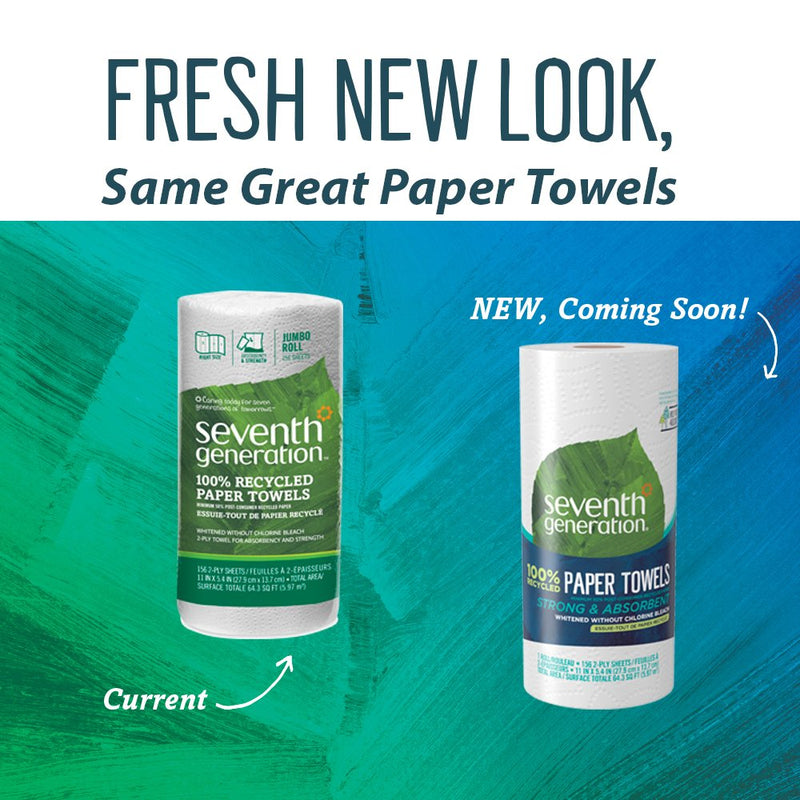 [Australia - AusPower] - Seventh Generation Paper Towels, 100% Recycled Paper, 1 Roll of 156 2-Ply Sheets (Packaging May Vary) 