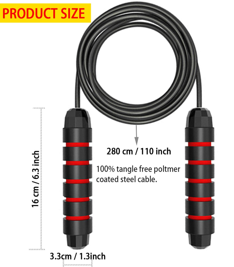 [Australia - AusPower] - Jump Rope, Ball Bearings Tangle-Free Rapid Speed Cable Skipping Rope, Adjustable Jumping Ropes for Men, Women and Kids - 2 Pack 