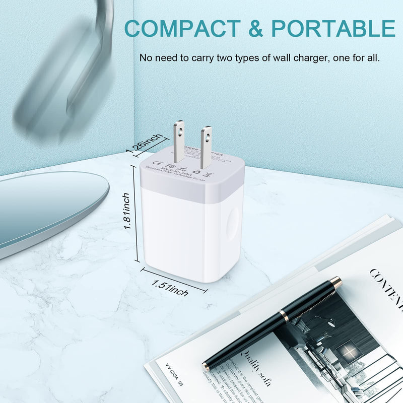 [Australia - AusPower] - JoHouer 20W USB C Wall Adapter Compatible with iPhone 13 12 11 Pro Max Mini XS XR X 8, Samsung Galaxy S22 S21 S20 Ultra 5G S21 FE 5G, LG, Moto, C Port Charging Block USB C Cube Dual USB Wall Charger 3Pack 20W USBA and USBC Charger Block 