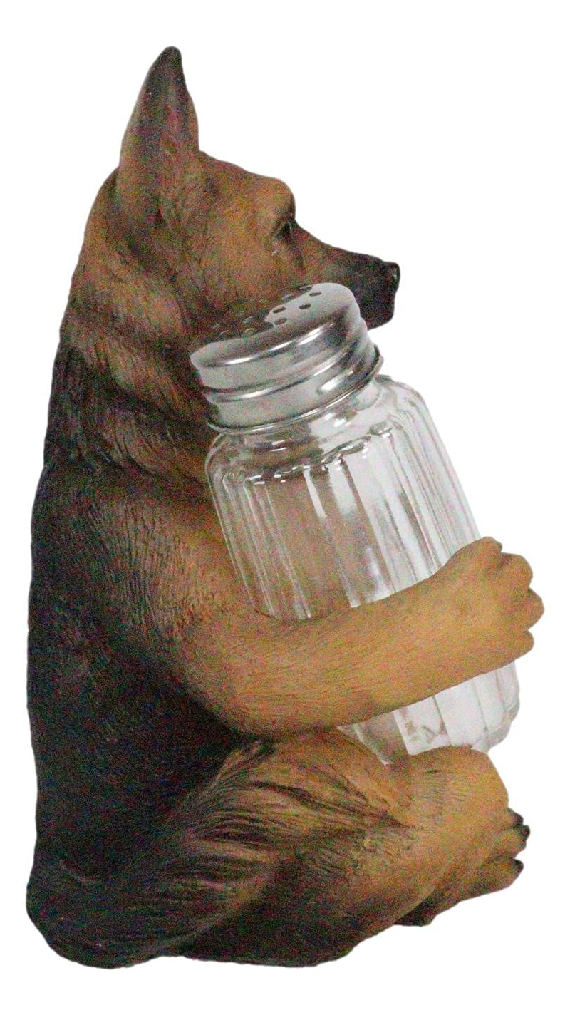 [Australia - AusPower] - Ebros Gift Panting German Shepherd Police Canine Unit Dog Salt and Pepper Shaker Set With Two Glass Shakers Figurine Set 6"Tall Pet Pal Kitchen Dining Bar Decorative Accent 