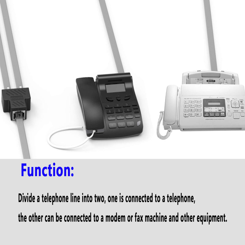 [Australia - AusPower] - SinLoon Phone Jack Splitter RJ11 Female to 2 Female 6P6C Telephone Inline Coupler Telephone Extension Adapter for Landline Fax Machine (1 to 2) 