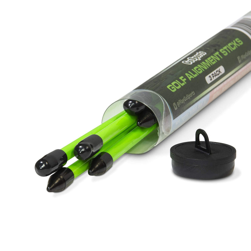 [Australia - AusPower] - GoSports Golf Alignment Training Sticks 3 Pack - Golf Alignment Aid Practice Rods, Green 