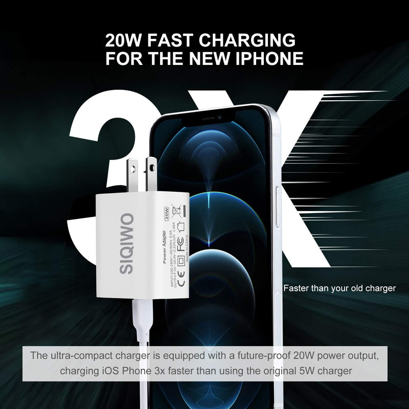 [Australia - AusPower] - SIQIWO 20W USB C Wall Charger 2-Pack, PD Fast Charger Block Type C Power Delivery Adapter Compatible with iP Smartphone, Samsung Galaxy S21 S20 Note 20, LG G8 V50, Huawei P40 P30 Pro, Google Pixel 4XL 