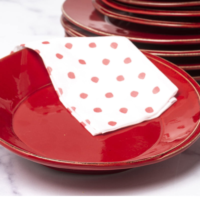 [Australia - AusPower] - VIETRI Papersoft Napkin Collection Italian Luxury Paper Napkin and Guest Towel 50 Packs (Guest Towels, Dot Red) Guest Towels 