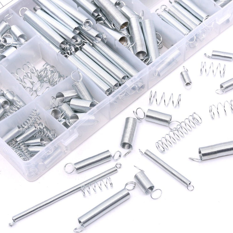 [Australia - AusPower] - Glarks 200Pcs Zinc Plated Extension and Compression Industry Spring Assortment Kit 