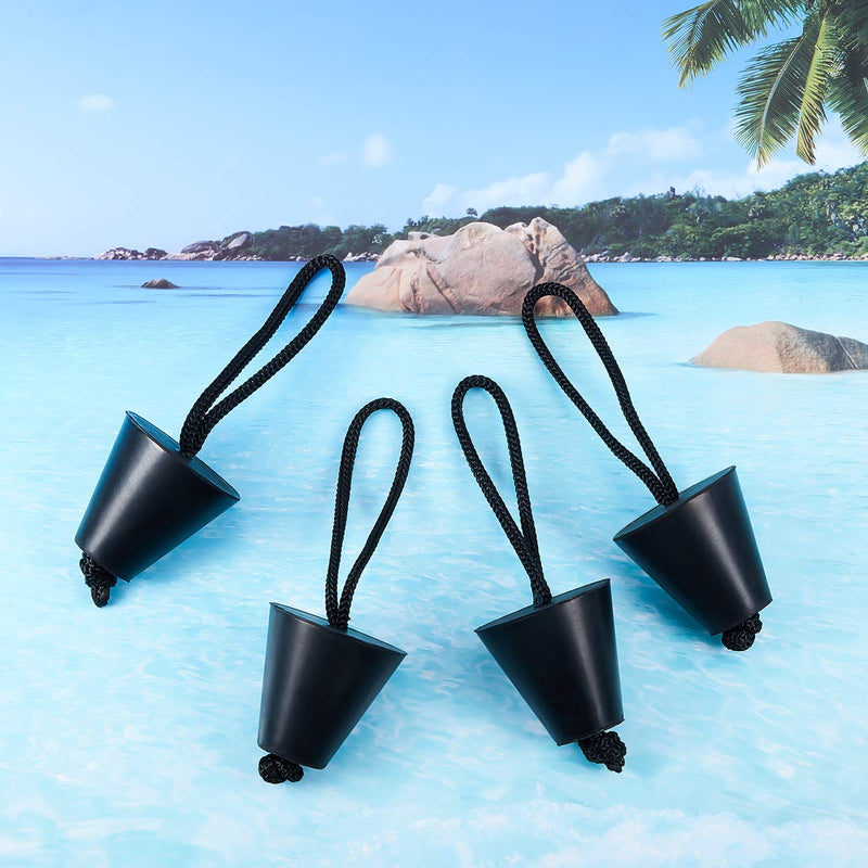 [Australia - AusPower] - 8 Pieces Kayak Scupper Plug Kit Silicone Scupper Plugs Drain Holes Stopper Bung with Lanyard 