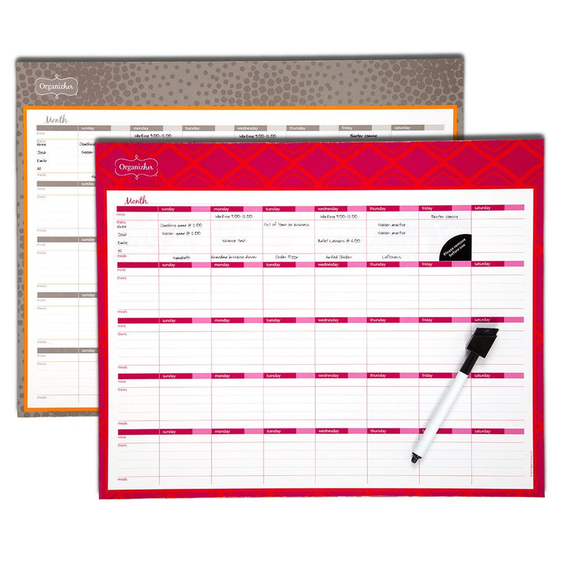 [Australia - AusPower] - Mead Organizher Write 'n Wipe Monthly Planning Calendar, 15" x 12", Dry Erase, Coral (98113CORL) 15 x 12 
