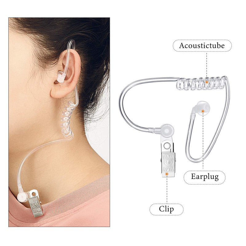[Australia - AusPower] - Gejoy 4 Packs Spy Ear Piece Toys Security Headset Earpiece Agent Spy Earpiece Costume Prop, Snap On Replacement Acoustic Tube for 2-Way Radio Audio Headsets 