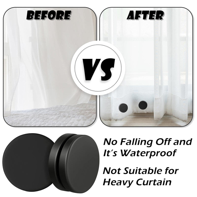 [Australia - AusPower] - Round Magnetic Drapery Weights Shower Curtain Weights Strong Tablecloth Magnets Curtain Weights Waterproof Magnetic Curtain Weights for Drapery Curtain Tablecloth (Black, 6 Pairs) Black 