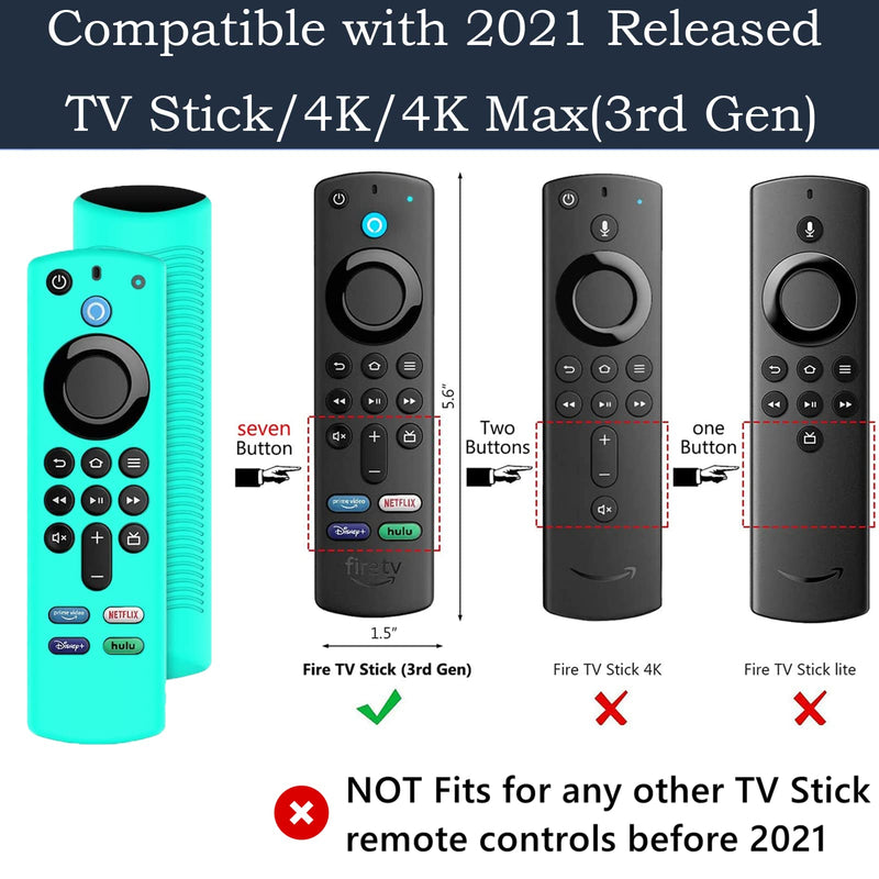 [Australia - AusPower] - 2Pack Remote Cover for Firtvstick 4K Max (3rd Gen) 2021,Silicone Protective Case Compatible with Firetv4k TV Stick Alexa Voice Remote Control with Lanyards,Anti-Slip,Shockproof(Rose Red&Sky Blue) Rose Red&Sky Blue 