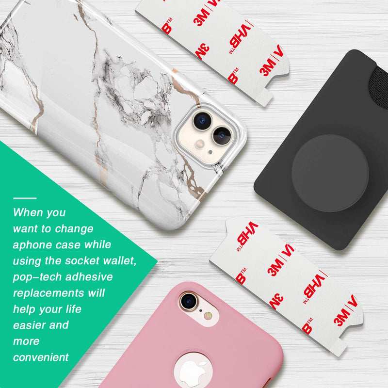 [Australia - AusPower] - Sticky Adhesive Replacement for Pops Socket Wallet Plus Base, 9pcs 3M VHB Strong Glue Sticker Pads for Cell Phone Wallet+ Case Back, Double Sided Tape for iPhone 13 12 Pro Max Mini, Samsung and More 