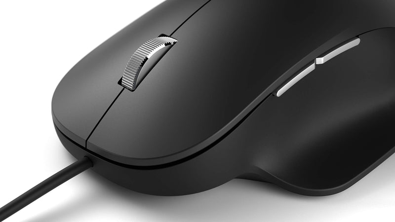 [Australia - AusPower] - Microsoft Ergonomic Mouse Black - Comfortable Ergonomic Design and Thumb Rest. Wired USB Mouse with 2 Programmable Buttons, Works for PC/Laptop/Desktop 