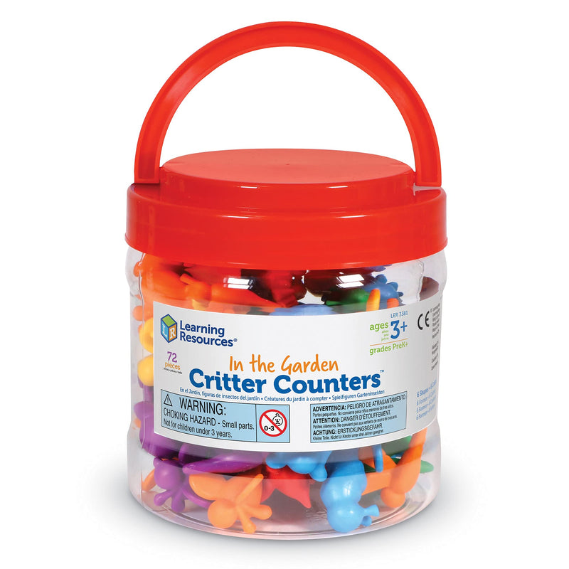 [Australia - AusPower] - Learning Resources in The Garden Critter Counters - 72 Pieces, Ages 3+ Toddler Learning Toys, Math Games for Kids, Math Manipulatives 