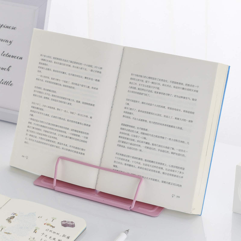 [Australia - AusPower] - MSDADA Book Stand Metal Reading Rest Book Holder Adjustable Cookbook Documents Holder Bookstands for Textbooks Christmas Gifts for 6 7 8 9-16 Girls and Boys, Birthday Gifts for Girls Kids Mom (Pink) Pink 
